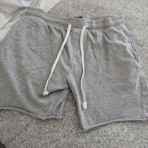 Gray Casual Sweatshirt Shorts